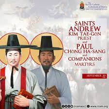 Bible Readings for the Memorial Memorial of Saints Andrew Kim Tae-gŏn, Priest, and Paul Chŏng Ha-s